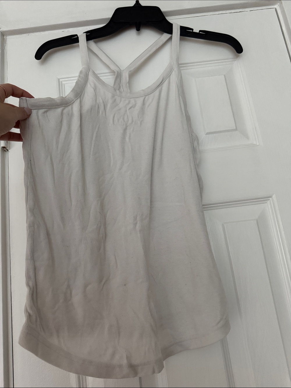 ZYIA White Ribbed Strappy Tank with Racerback